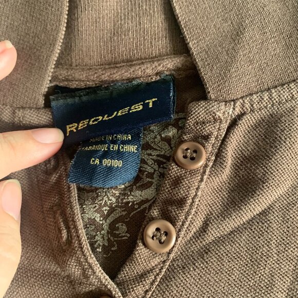 Brown Y2K Button Up - Picture 2 of 5